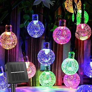 Luzes Solares de Corda, BCXAXA 60 LED 11M de Luzes de Natal Externa com 8 modos de Iluminação, Luzes de Pátio à Prova d'água com Energia Solar para Decoração de Festa de Casamento no Quintal do Jardim (Multicor)