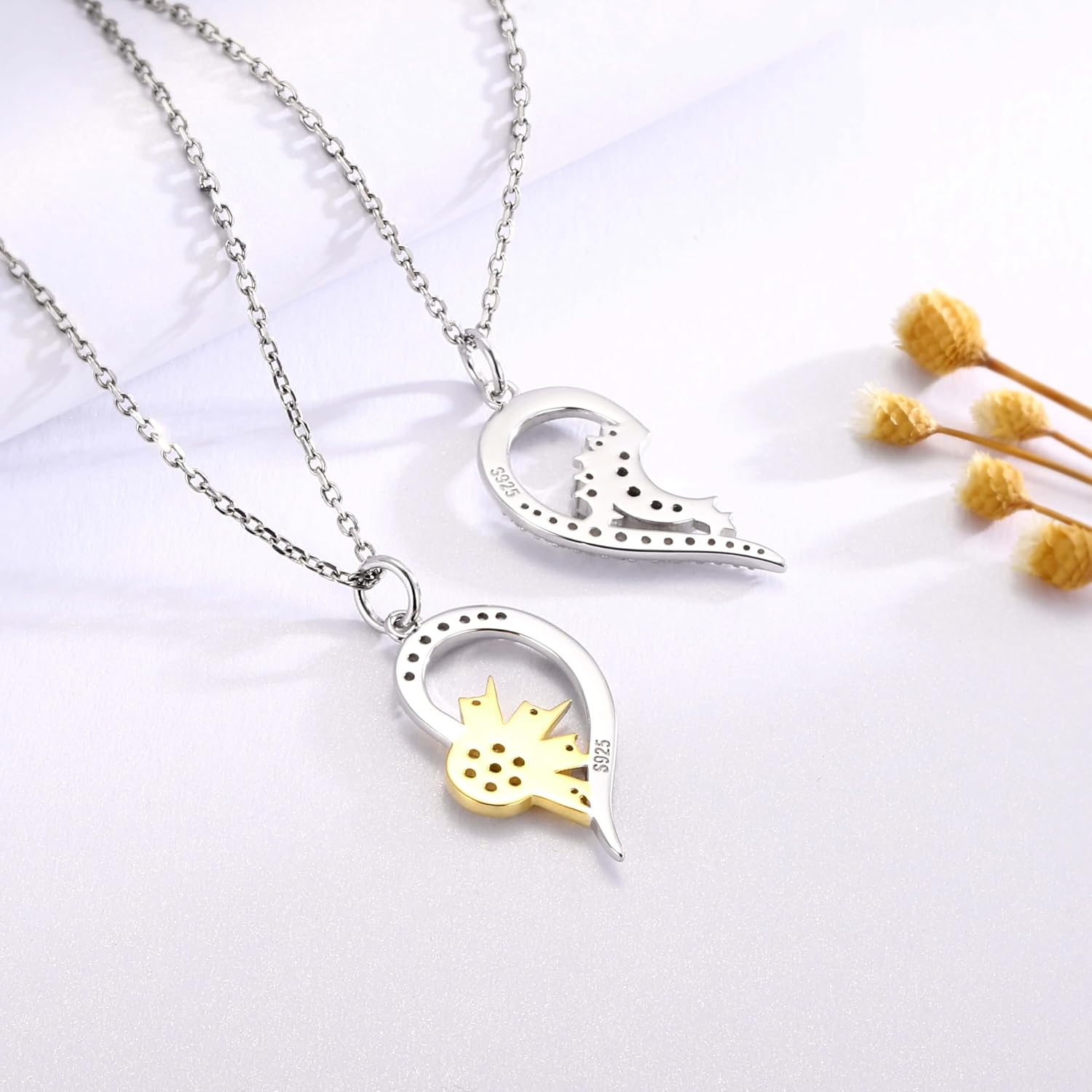 Mother Daughter Necklace Set for 2 Sterling Silver Sun and Moon Matching Pendant Necklace Jewelry Gifts Mother's Day Birthday - Image 4