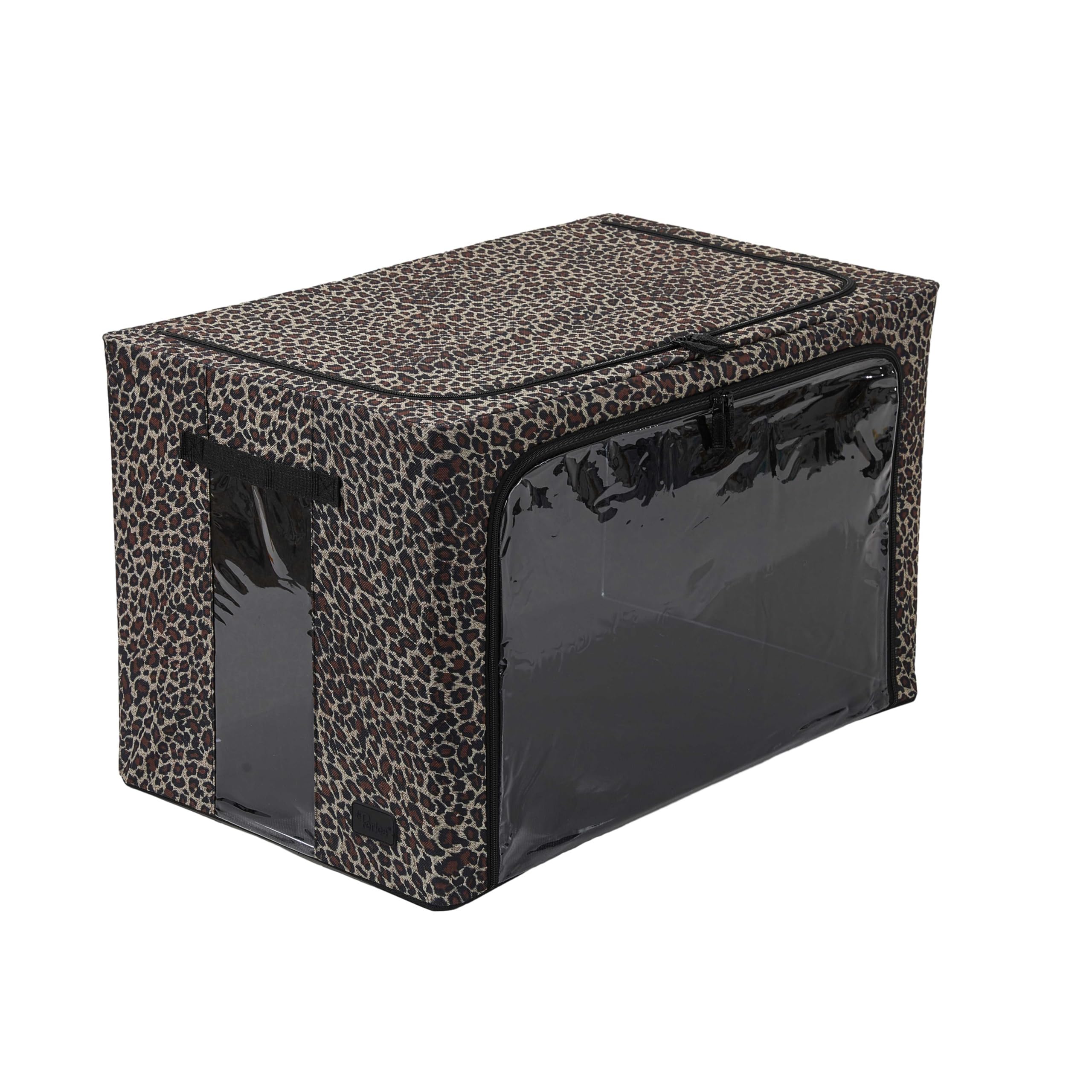 Periea ‘Beau’ Folding Collapsible Stackable Fabric Home Storage Boxes with Steel Frames (Black Grey Floral, Large) — view 49