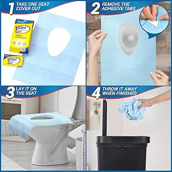 Luckyrao 50 PCS Travel Disposable Toilet Seat Cover Waterproof Portable WC Pad Toilet Mat For Baby Pregnant Mom,Independent Packing