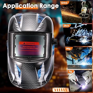 Electrical Welding Helmet Mask, SUNJULY Solar Powered Automatic Welding Helmet Welding Mask with Auto Darkening Filter, Auto Darkening for Mig Tig Arc