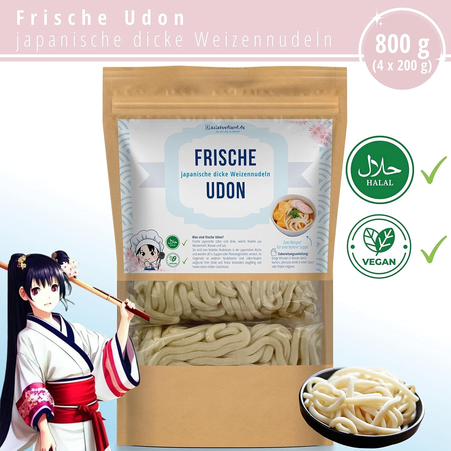Asiafoodland Udon Nudeln: Frische Vielfalt für Ramen, Bratnudeln & mehr!