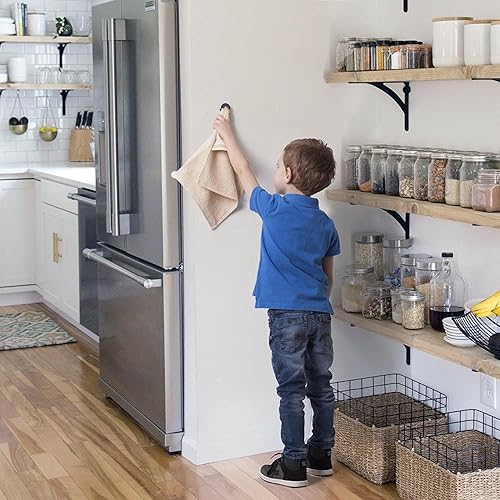 Miniatura 5 de Juego de 4 toalleros de alta calidad para baño, cocina y hogar - Soporte para toallas de té de acero inoxidable - Gancho redondo - Autoadhesivo -