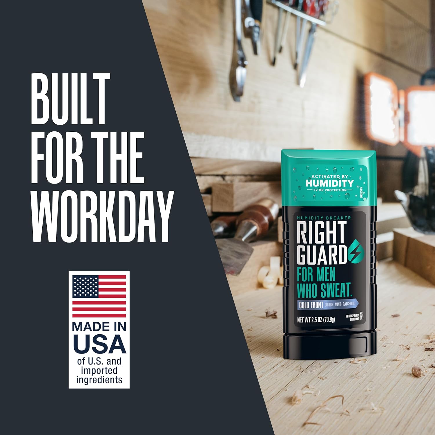 Right Guard Humidity Breaker Antiperspirant & Deodorant for Men, Cold Front Scent, 2.5oz (4 Pack) Invisible Solid, 2x Sweat Protection, 72HR Odor Control, Humidity Activated - Image 6