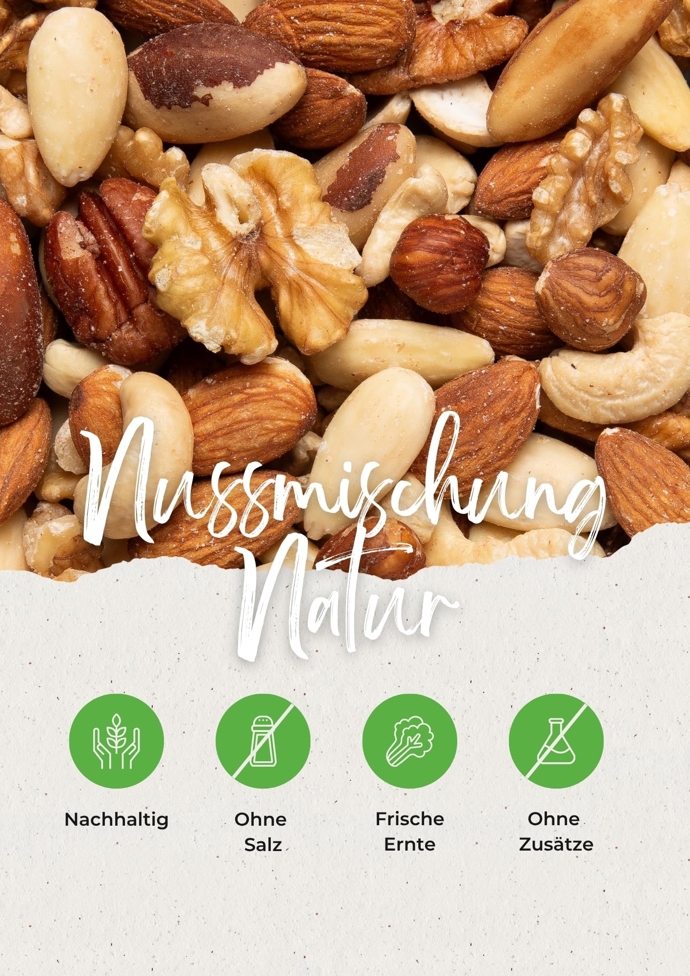 Vitalesia Nussmischung Natur 2,5kg 7 Nüsse ungesalzen ungeröstet