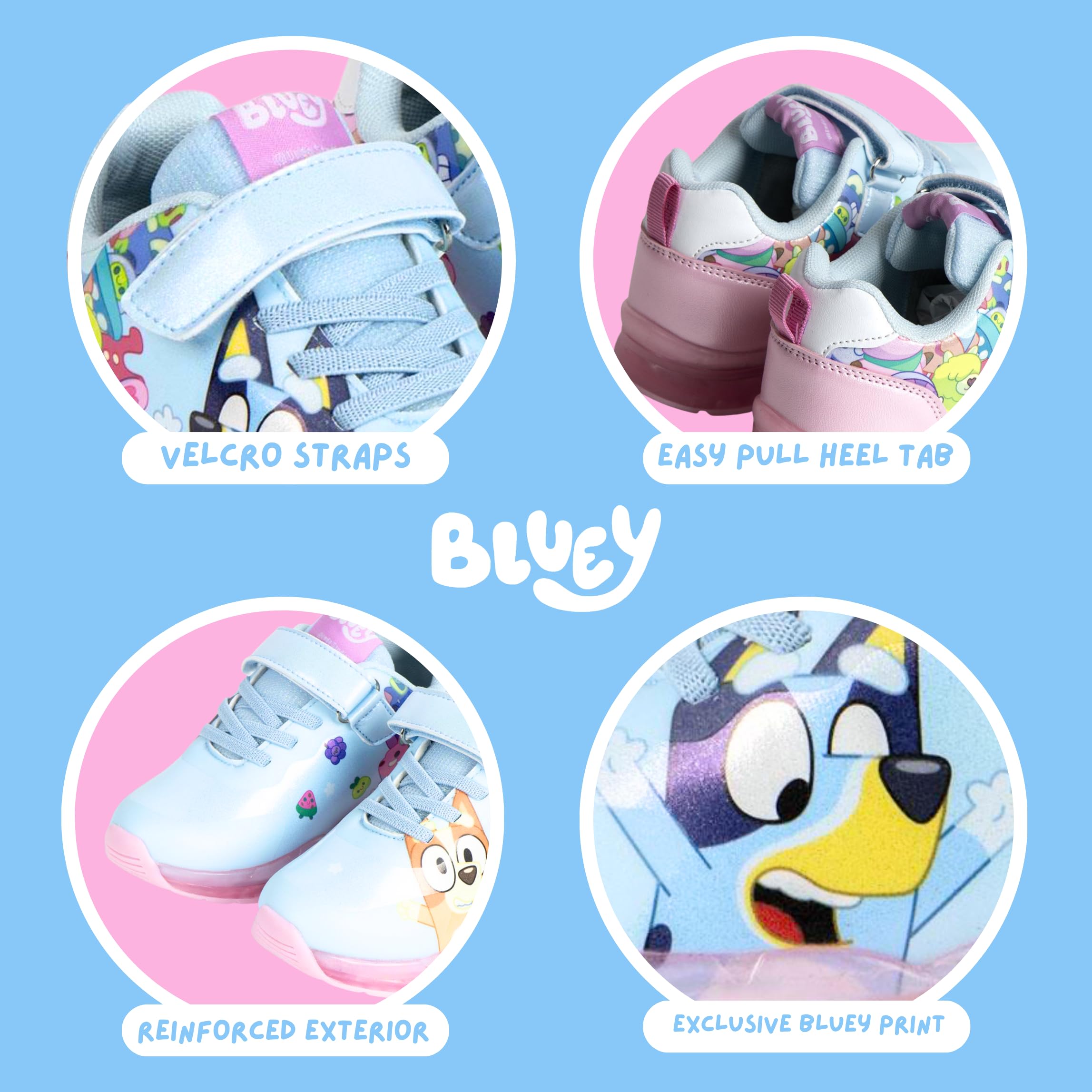 Bluey Zapatos Niñas, Calzado Infantil, Deportivas Diseño Brillante, Incluye Caja de Regalo, Tallas EU 23 a 28