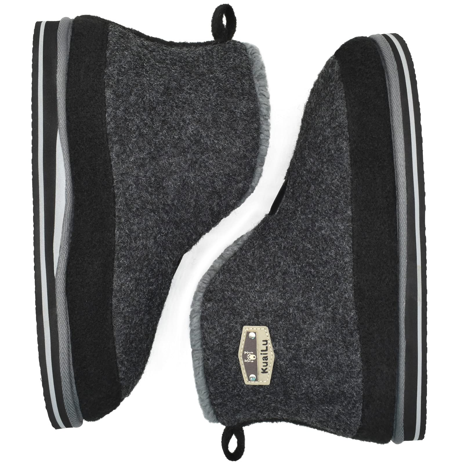 KuaiLu Pantofole Stivaletto Uomo Invernali Babbucce Calde Peluche Pelose Foderata Chiuse Pantofola Stivali Casa Comode Memory Foam Slippers con Indoor outdoor Antiscivolo Suola