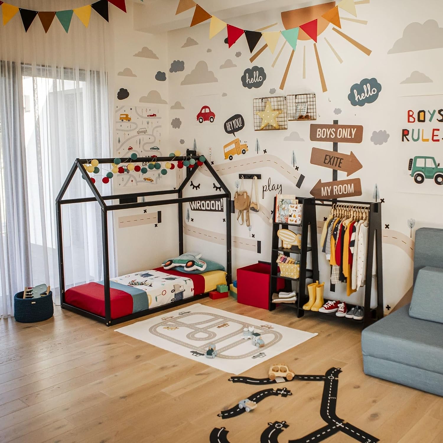 Montessori house bed TWIN size, Montessori floor bed frame, House bed frame, Nursery bed frame, Toddler bed frame, kids house bed,Toddler house bed frame