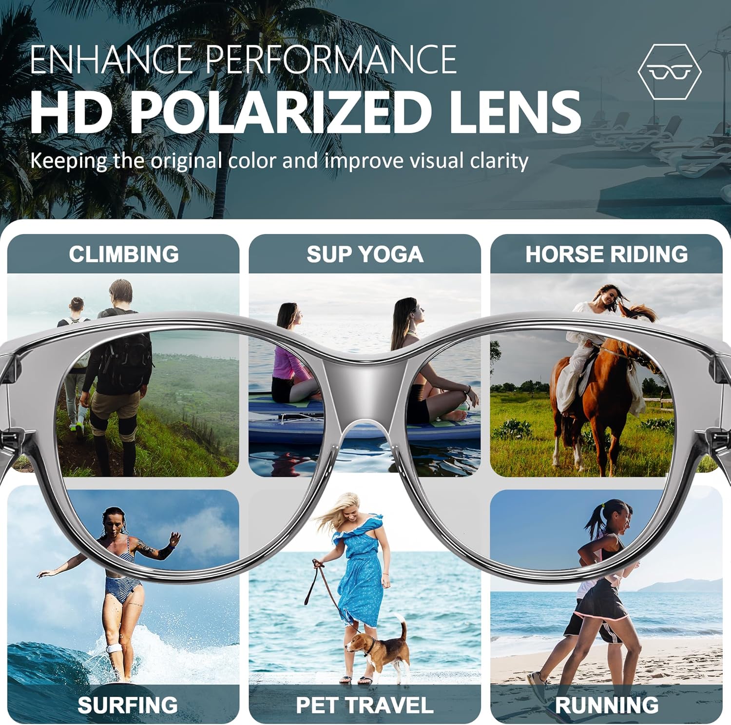 URUMQI Sunglasses Over Glasses Women, Polarized UV400 Protection Fit Over Glasses Sunglasses for Women Round Cat Eye - Image 7