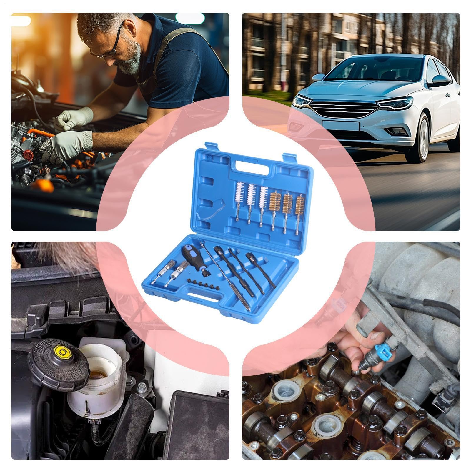 Kit Di Pulizia Iniettori Spazzola Per La Manutenzione E Rimozione Del | Spazzola Pulitore Iniettori Auto Per Uso Esterno Garage Officina Casa Tecnici Berlina E Camion