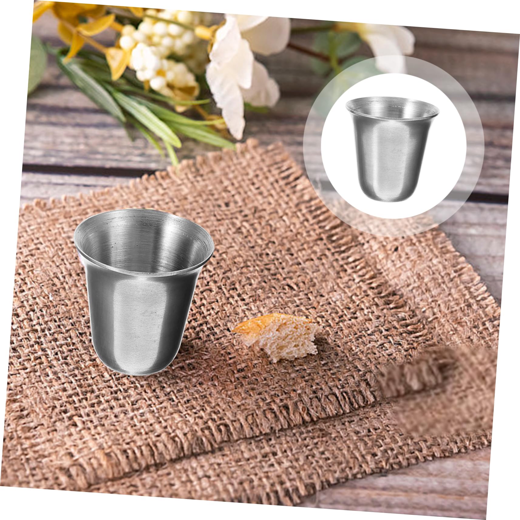 Cabilock 40 Piezas Cáliz Comunión Taza Cócteles Taza Religiosa Tazas De Beber Comuniones Portátiles Taza De Metal Taza Religiosa Taza De Iglesia Comuniones Taza Para Iglesia Plata Acero