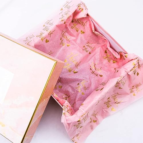 Miniatura 8 de MR FIVE 200 hojas de papel de seda dorado de agradecimiento a granel, 20 x 14 pulgadas, papel de seda dorado de agradecimiento para embalaje,