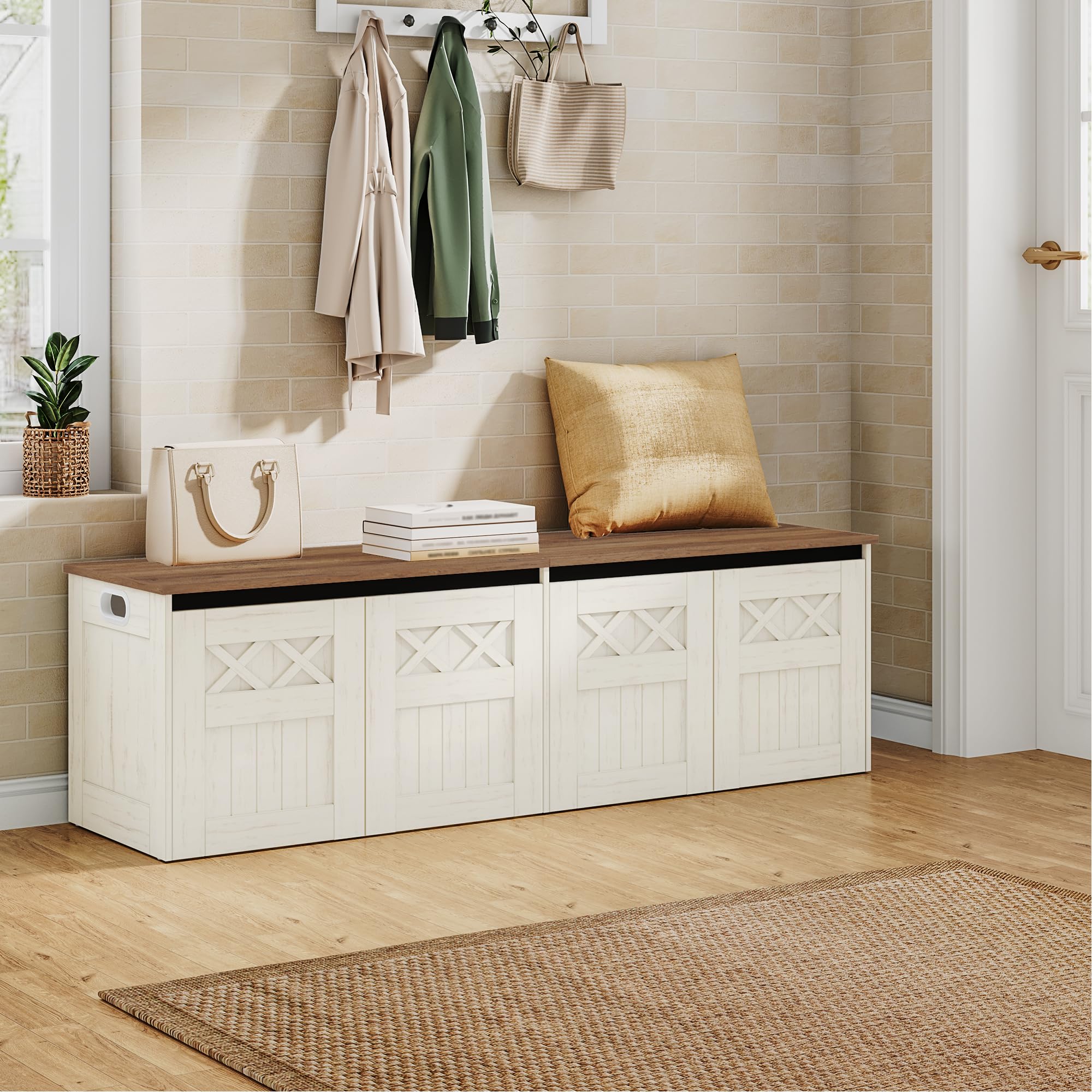 Hzuaneri Banc de Rangement 150 cm