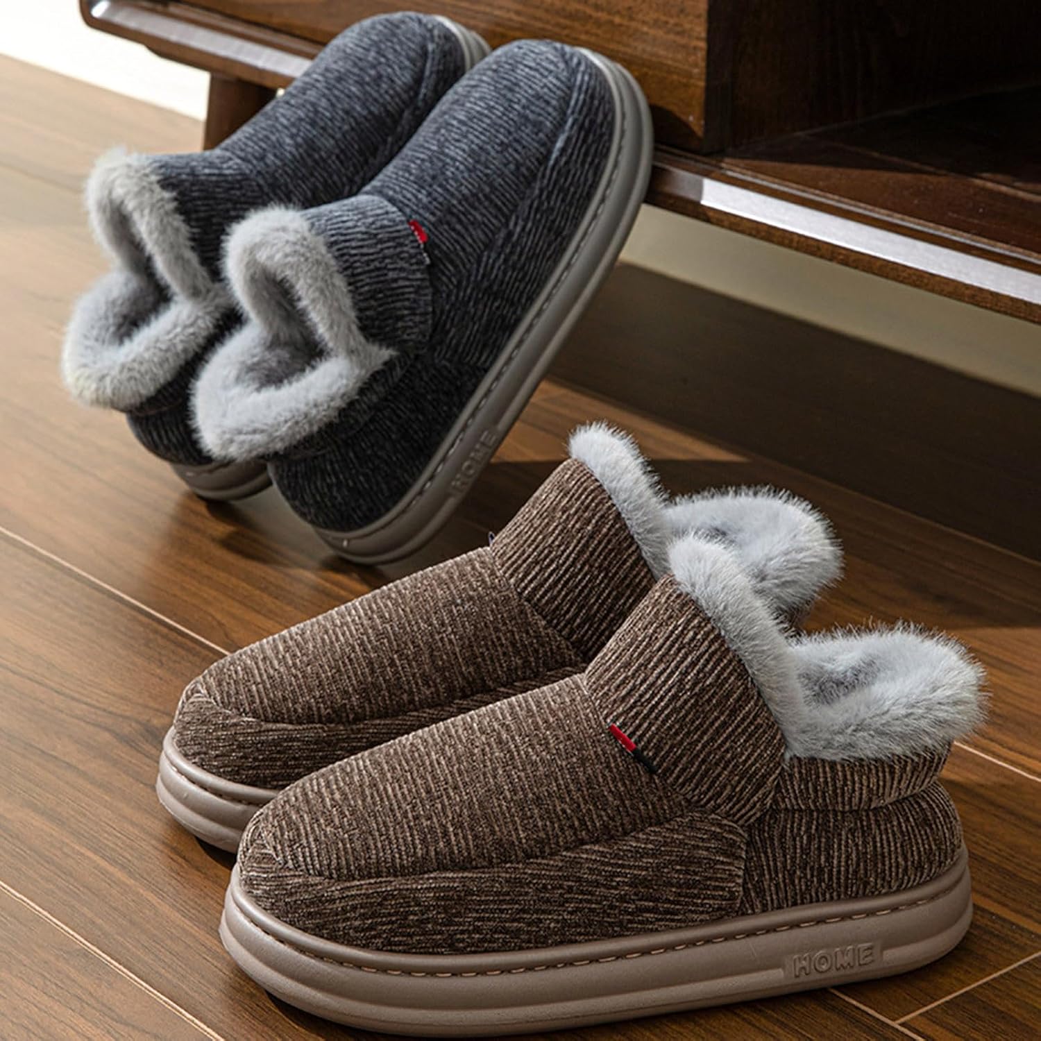 Winter Memory Foam Slippers for Men and Women with Non Slip Sole Modern Comfortable Indoor Outdoor Footwear - Image 2