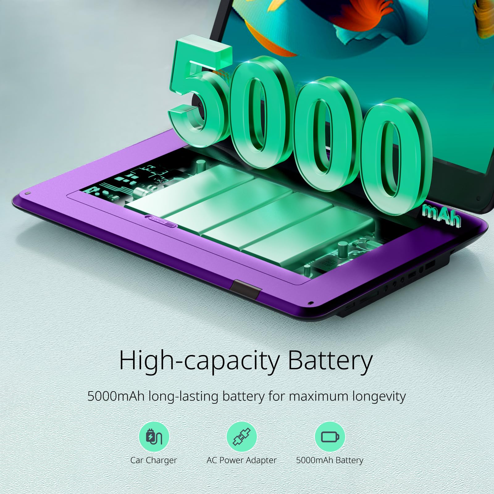 Yoton 17.6 Inch Portable DVD Player with 15.6 inch HD Big Screen Swivel Screen, 6 Hours Playtime with Built-in Battery, Dual Stereo Speaker, Support USB/SD Card/Sync TV and Formats