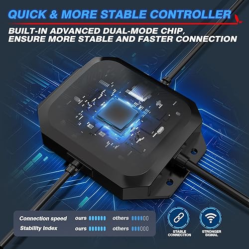 Miniatura 9 de MICTUNING 2 luces LED en espiral W1 de 4 pies con bandera, control de aplicación con RGB+IC modo de persecución de flujo de ensueño, látigos