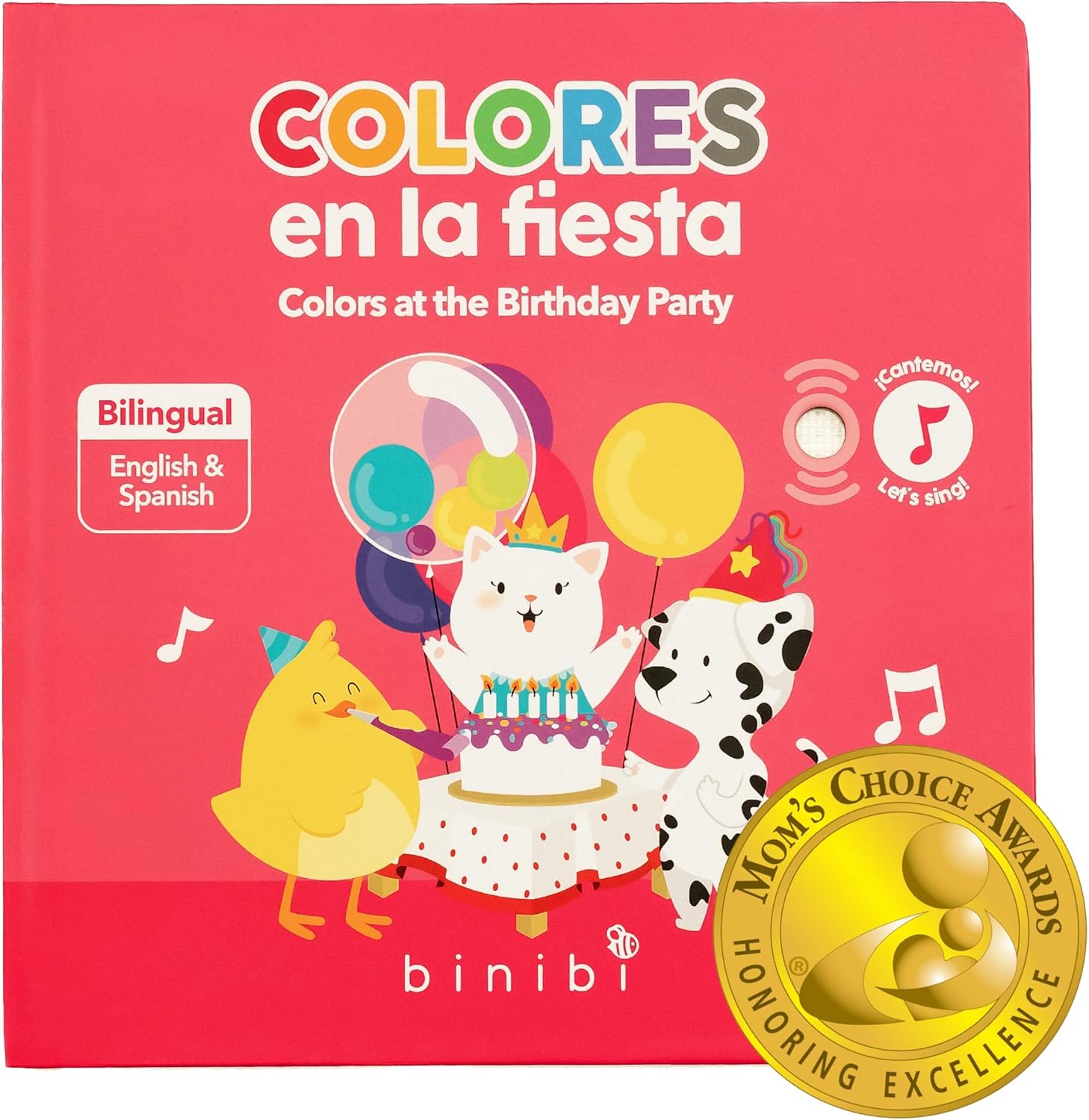 Binibi Colors at the Birthday Party – Bilingual Musical Sound Book for Toddlers 1–3, Learn Colors in Spanish & English, Interactive Board Book. Libro en Español para Niños