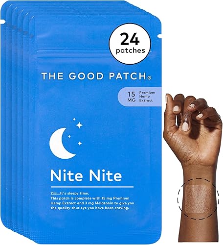 Miniatura 1 de The Good Patch Nite Nite - Parche para dormir con cáñamo y melatonina, liberación sostenida, parche natural, bienestar portátil alimentado por