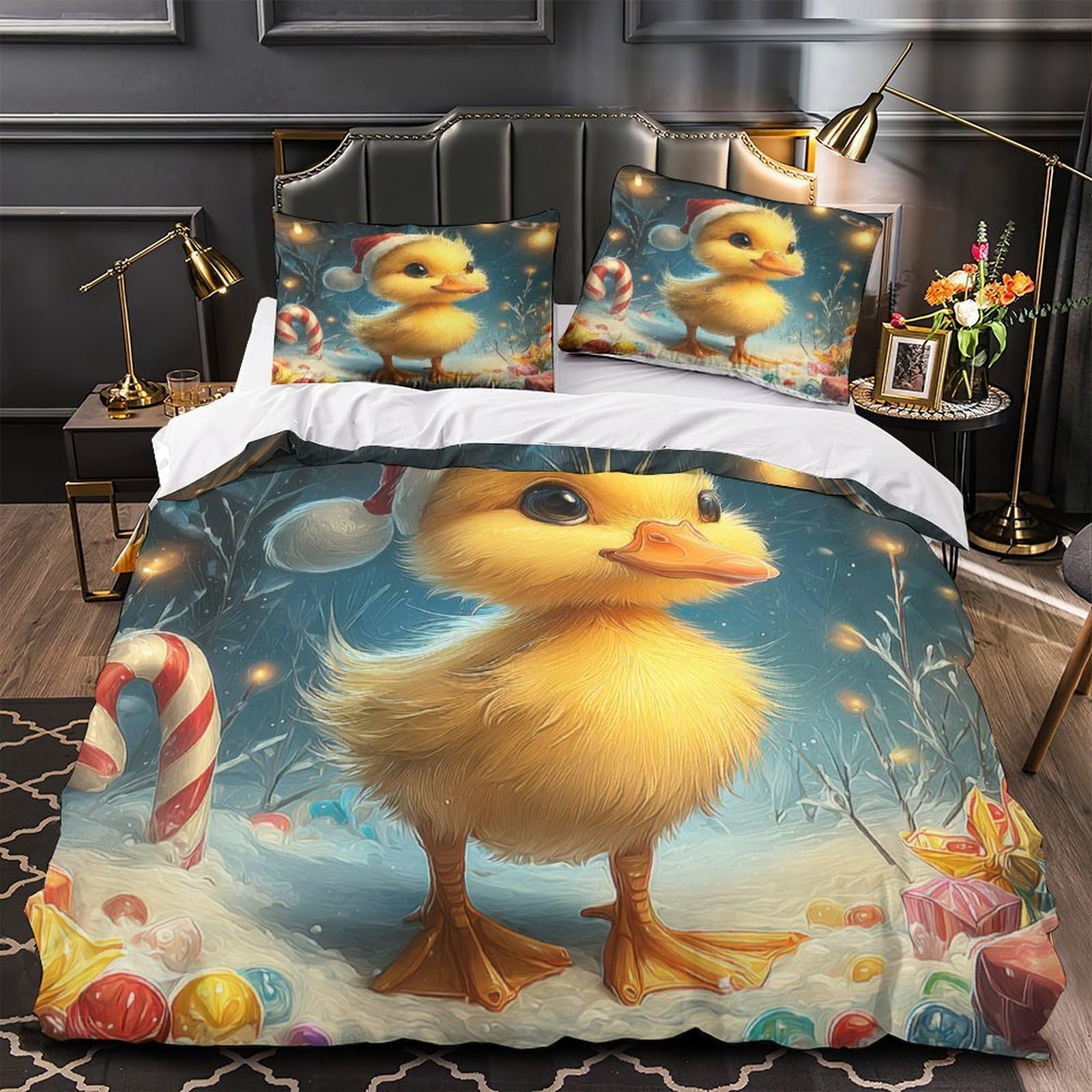 Housse de couette caneton de Noël, le cadeau idéal en 200x200cm