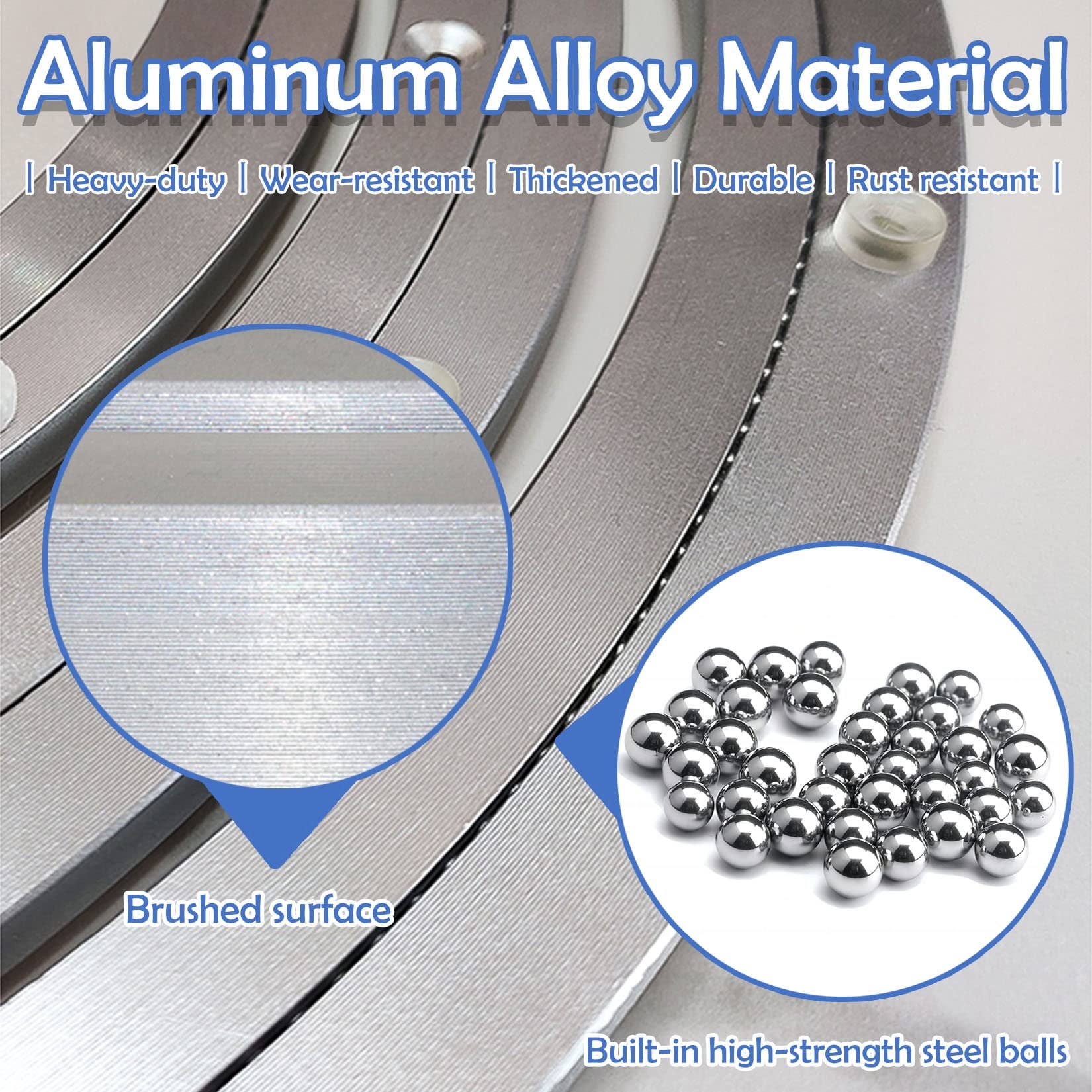 ESOYAWE 12-100 Cm Aleación De Aluminio Lazy Susan Cojinetes Giratorio, Tarea Pesada Plato Giratorio Cojinete Base, Redonda Rotación Liso De 360 Placa Giratoria, para El Mesa De Comedor