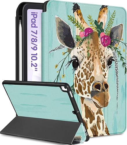 Miniatura 9 de Funda para iPad de 9ª/8ª/7ª Generación de 10.2 Pulgadas para Niñas Lindas Mujeres Folio Cubierta Inteligente con Soporte para Lápiz Libro de Horror