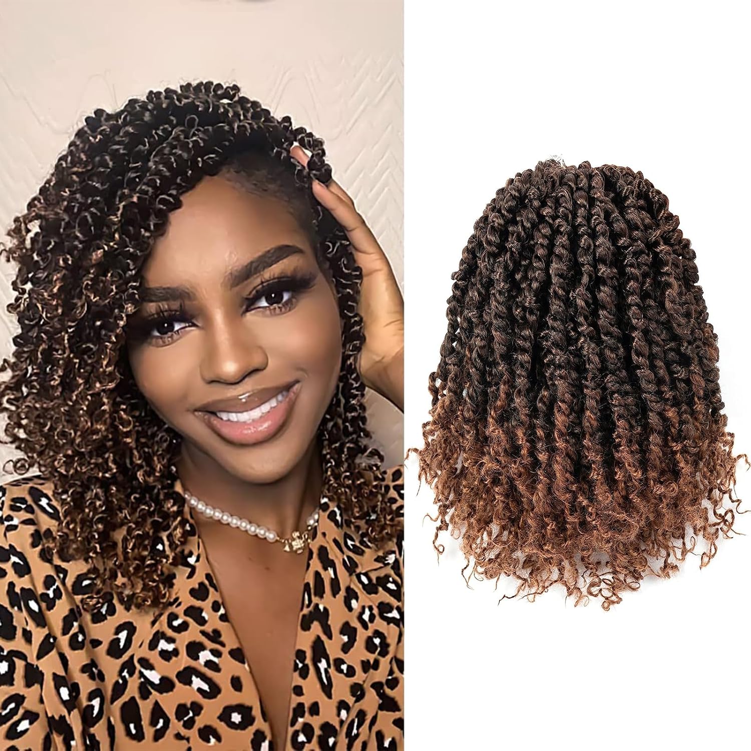 Smilco 8Inch Spring Twist Hair 6 Packs of Passion Twist