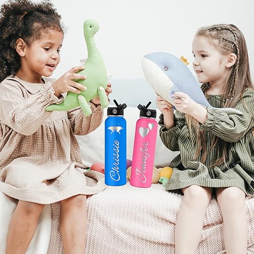 Miniatura 5 de Botellas de agua personalizadas con tapa de popote de 243240 onzas, botellas aisladas de acero inoxidable con nombre, logotipo, regalo personalizado