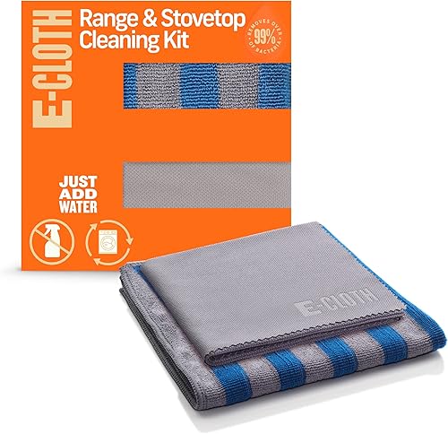 E-Cloth Range & - Kit de limpieza para estufas, paño de limpieza de microfibra reutilizable de alta calidad, limpiador ideal para horno y estufa de