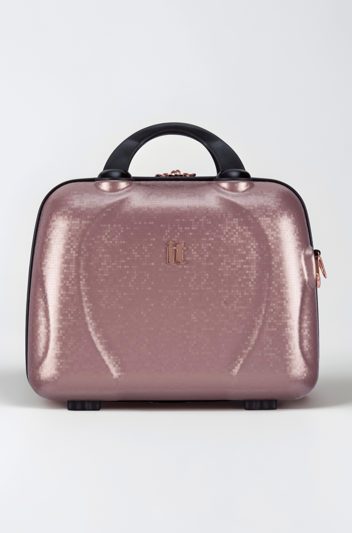 Vanity Case-Sparkle-Pink-13.8 Inches Fashion Handbag for Women Hardsided Polycarbonate Make up Box Cosmetic Bag -35Cm