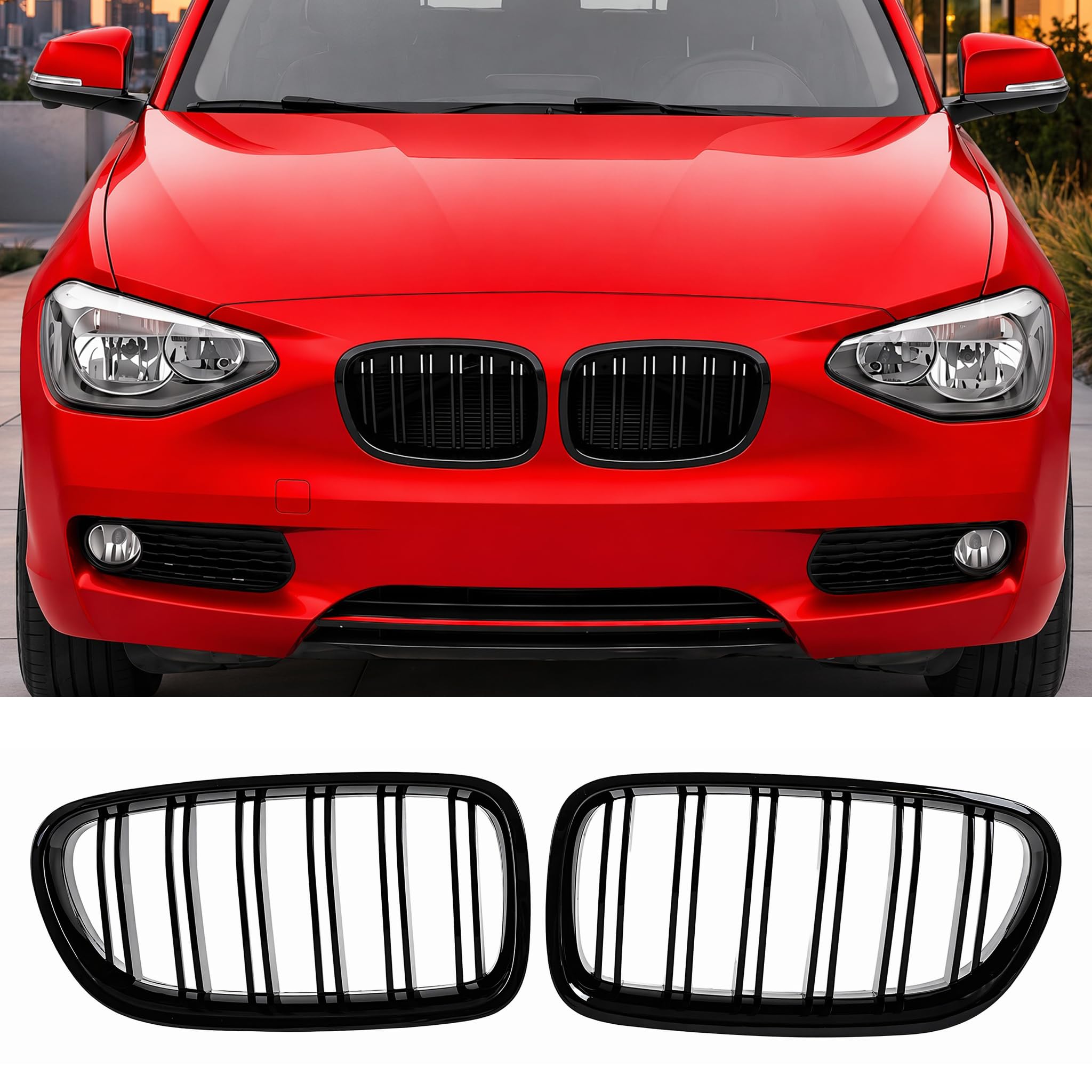 F20 F21 Calandre Noir Brillant pour BMW Série 1 (2011-2014), Convient Parfaitement pour Serie 1 F20 F21 (For 1er F20 2011-2014)