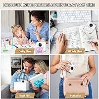 Vista 6 de Mini impresora Bluetooth de bolsillo - Impresora térmica portátil con 10 rollos de papel para diario/álbum de recortes