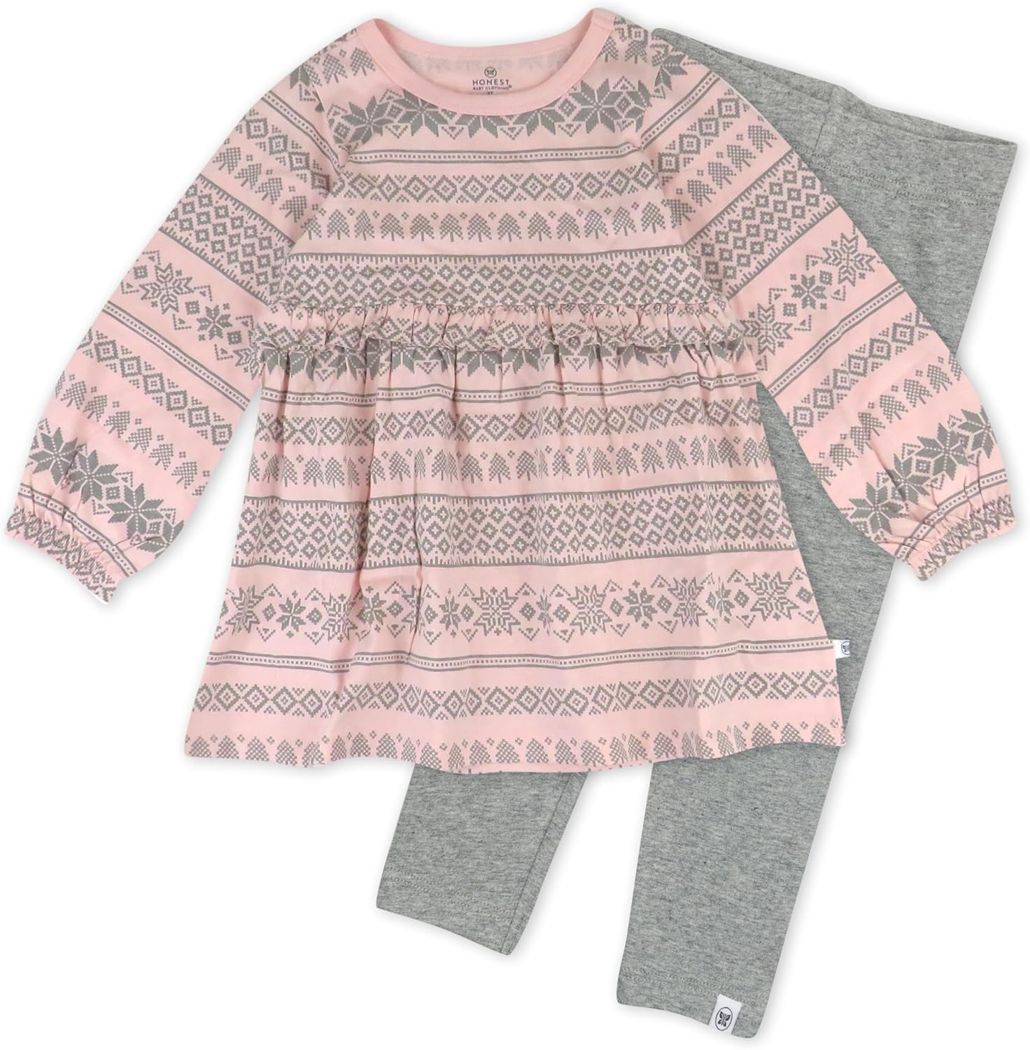 HonestBaby baby-girls 2-piece Tunic & Legging Set 100% Organic Cotton for Infant Baby and Toddler Girls, Unisex