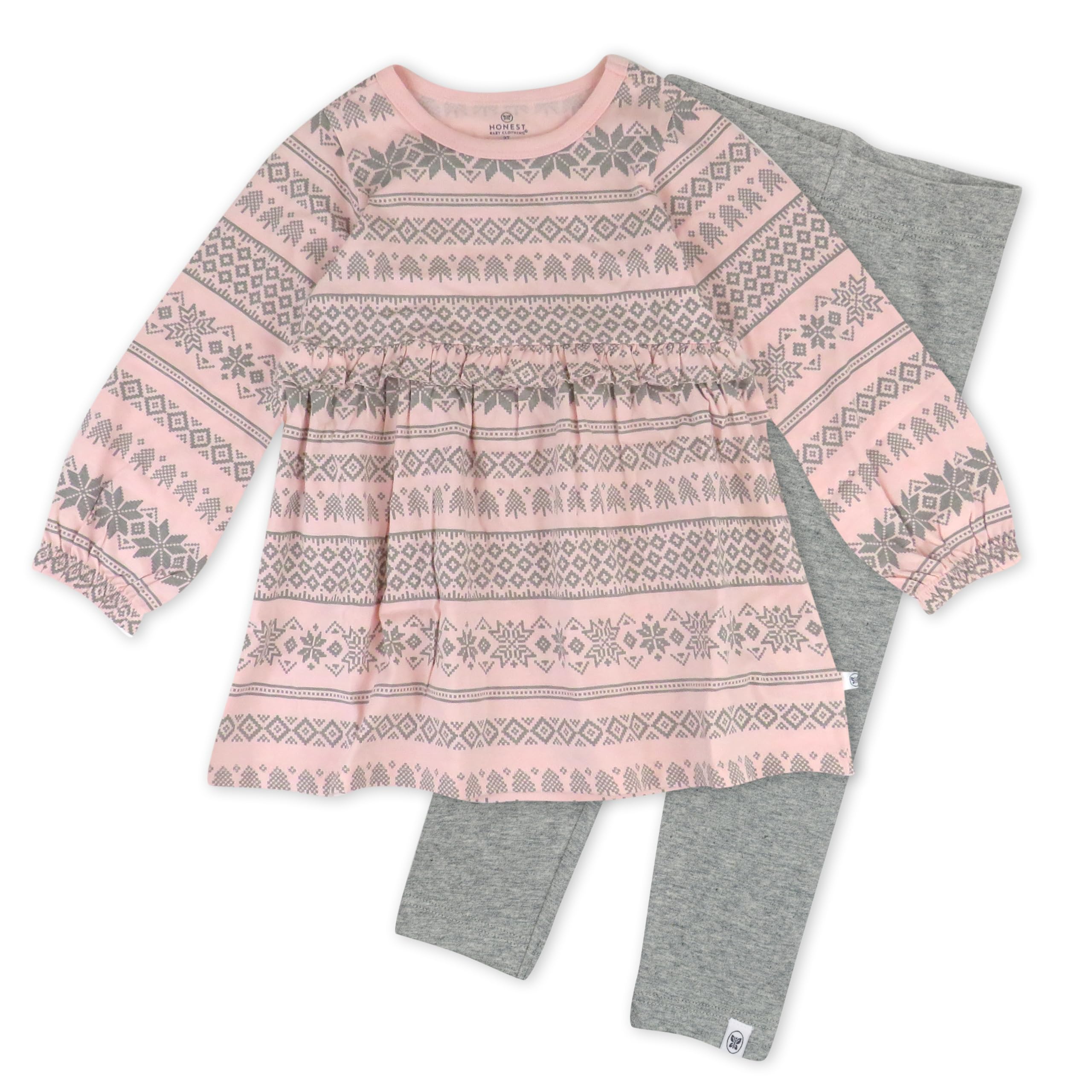 HonestBaby Baby-Girls - Conjunto de túnica y leggings de 2 piezas, 100% algodón orgánico, para bebés y niñas pequeñas, unisex