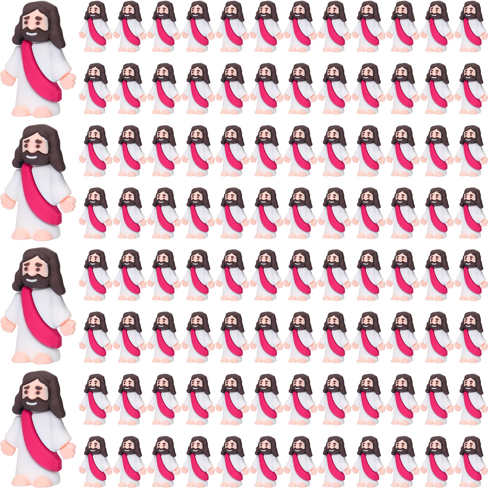 Barydat 100 Pcs Little Jesus Figures, Mini Jesus Love You Figurines Pocket Tiny Christ Savior Toy Religious Gifts for Easter Egg Stuffers Fillers