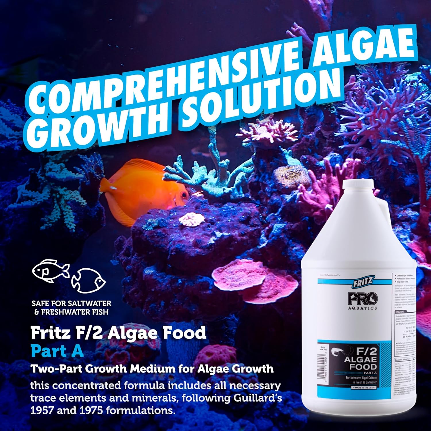 Fritz Aquatics PRO - F/2 Algae Food PTA- 1 Gallon (84200)