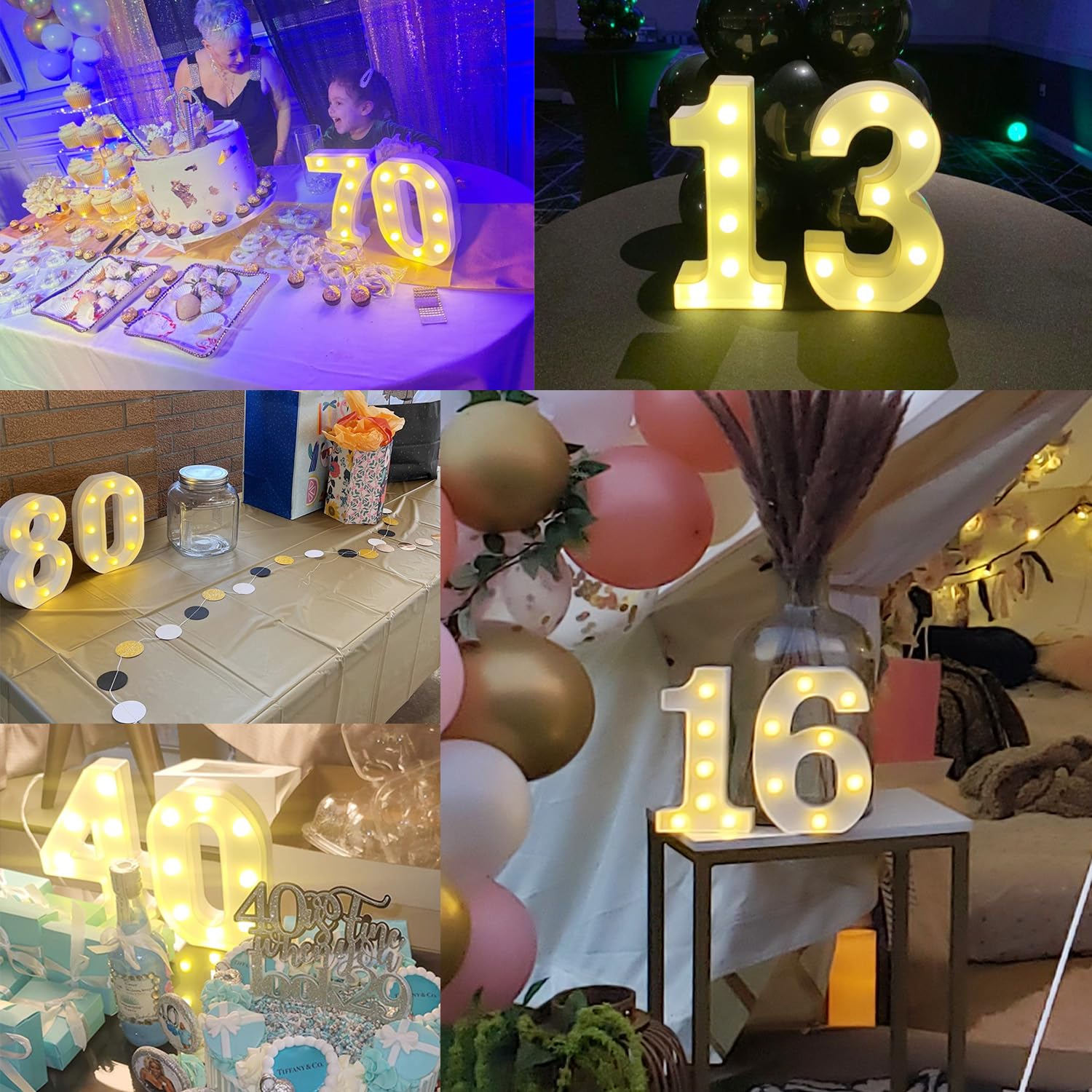 Amazon.com: ZUOKEMY 80th Birthday Decoration LED Light up