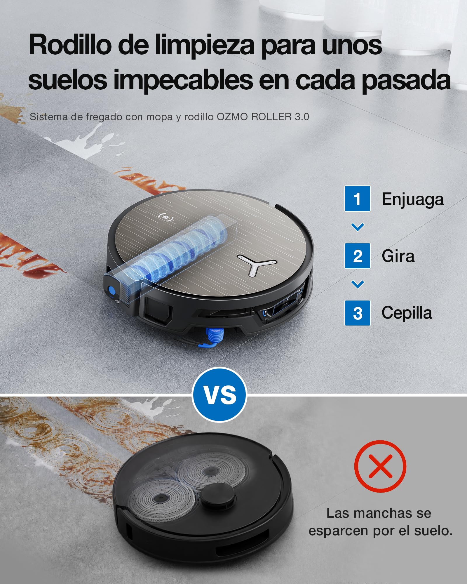 ECOVACS X12S OMNICYCLONE Robot Aspirador y Fregasuelos, Blast 27000Pa