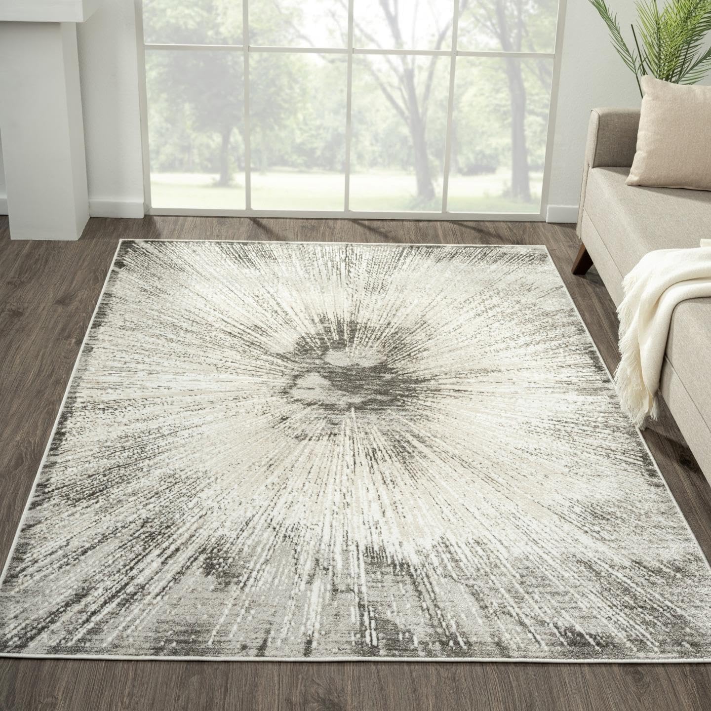 Amazon.com: LUXE WEAVERS Abstract Spark Patterned Gray 4x5 Area Rug for ...