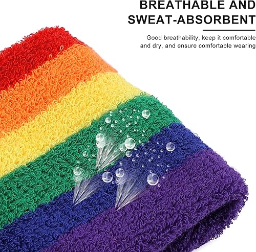 Miniatura 7 de ASTER Juego de 3 bandas para el sudor, juego de muñequeras deportivas, incluye 1 diadema deportiva y 2 muñequeras para el sudor, absorbe la humedad,