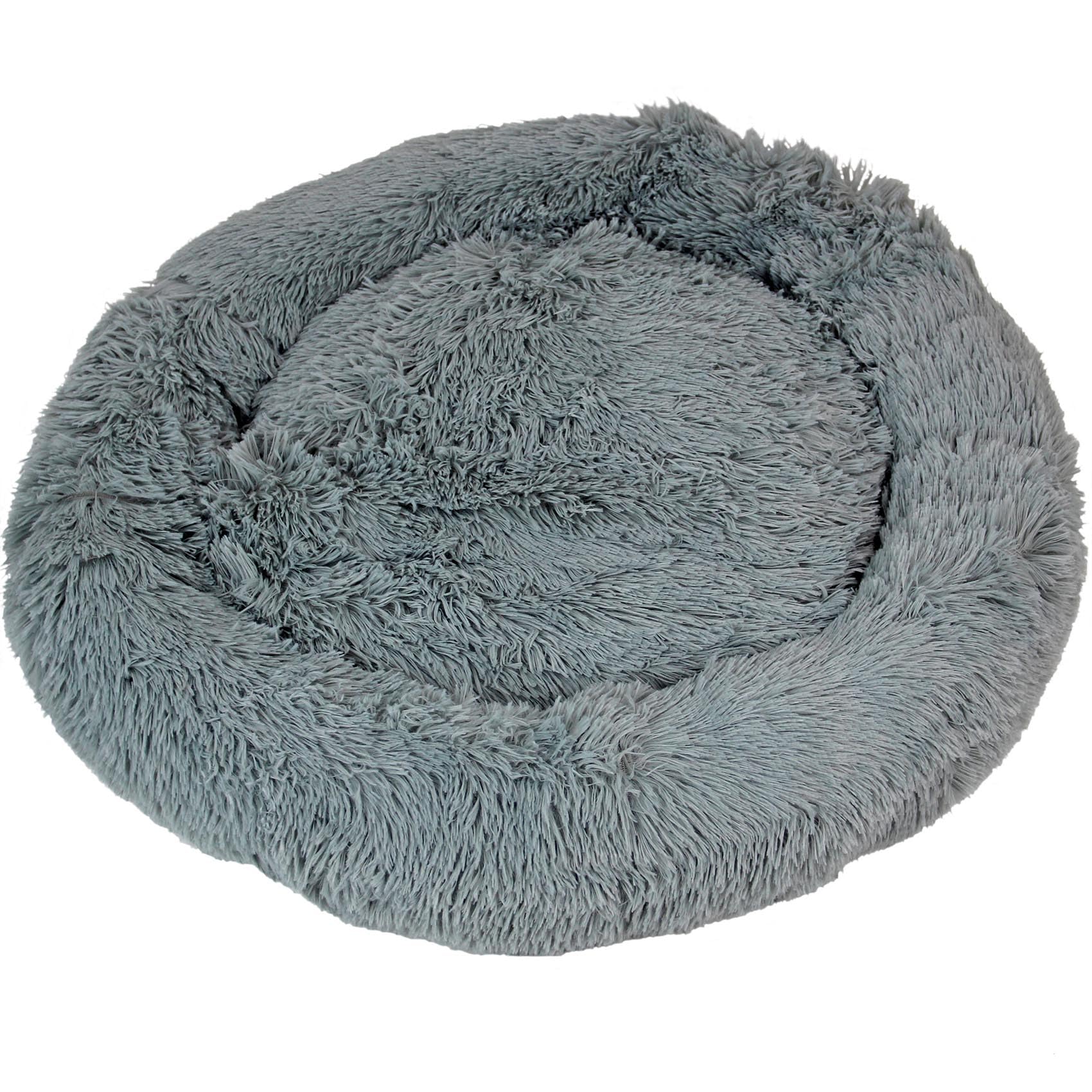 Actiaspet Fluffy Donut Pet Bed Washable Dog & Cat Bed Multiple Sizes (Grey, Extra Large)