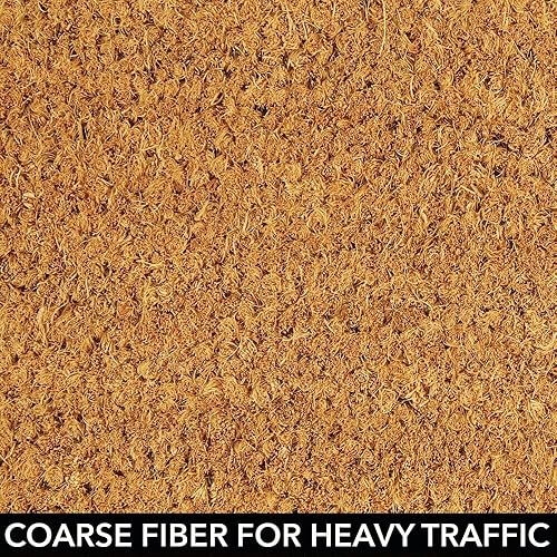 Miniatura 6 de mDesign - Tapete para puerta de entrada con fibras naturales, con texto.