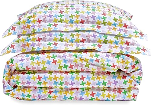 Miniatura 2 de Kid Made Modern Juego de edredón de pata de gallo arcoíris tamaño matrimonial