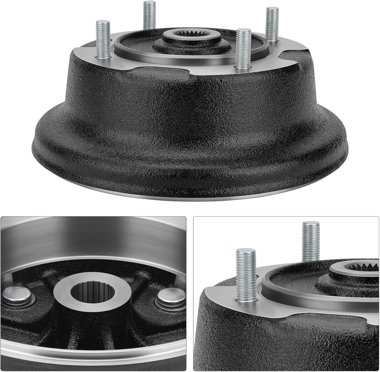M MATI Rear Brake Drum W/Bolts for Kawasaki Mule SX KAF400 2017-2024 Mule 600 610 4x4 KAF400 2005-2016 41038-0018 41038-0583 92153-0920 92154-1313 92154-1482