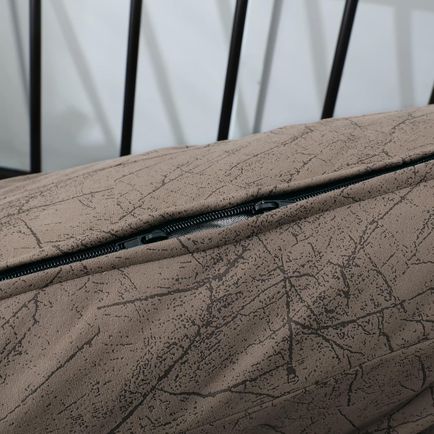 OctoRose Full Size 3 Side Zipper Premium Velvet Rich Opulent Color Bushes Coffee Futon Cover Sofa Daybed Couch Mattress Slipcover (Bush-Coffee, Full Size)