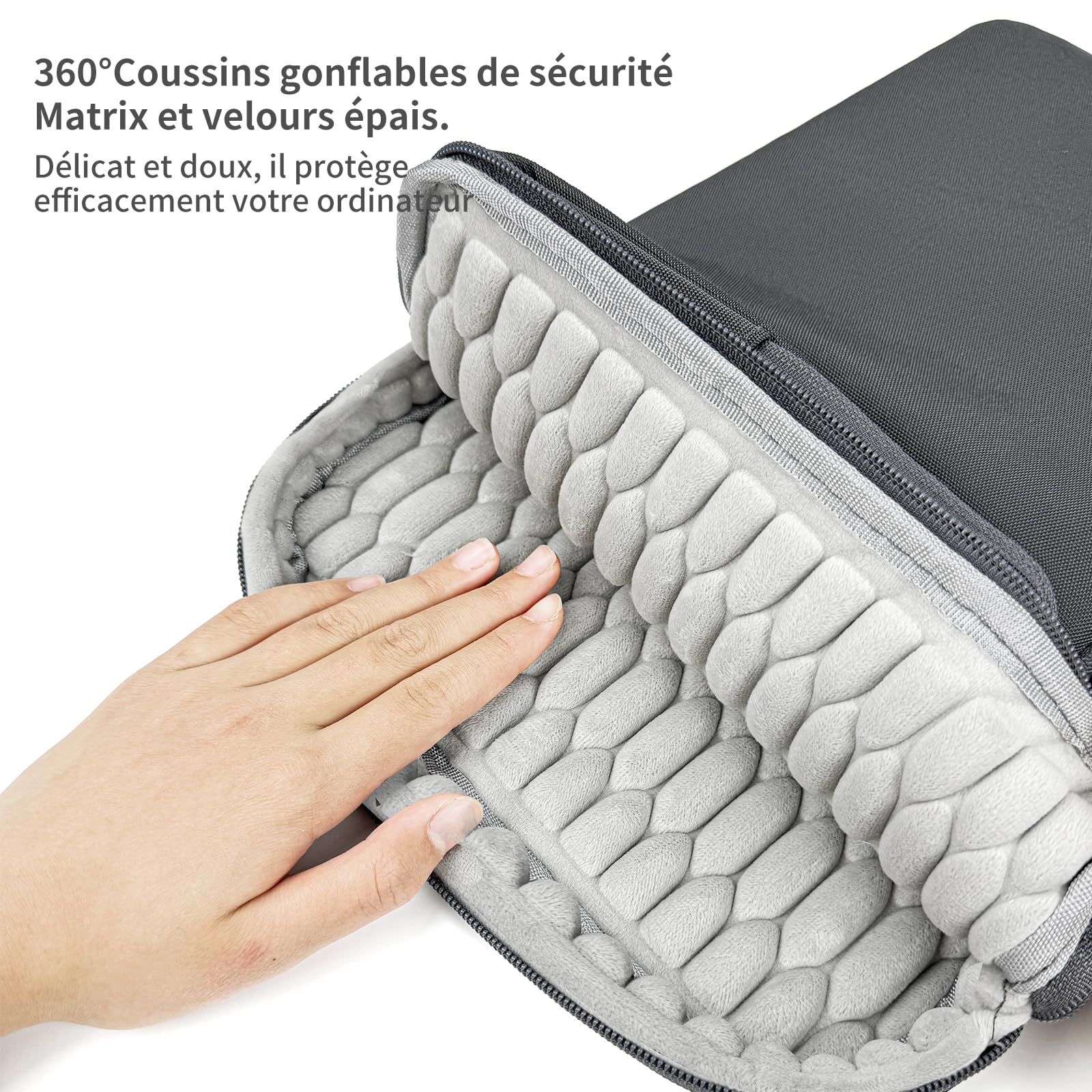 NIMOSA 15.6 Pouces Sac Ordinateur Portable Imperméable Mallette Bandoulière Porte Document Sac de Messager YKK zip Travail Université