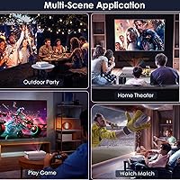 Vista 6 de Proyector con WiFi y Bluetooth, WiFi 5G nativo 1080P 9500L YOWHICK Proyector para exteriores 4K, mini proyector de película portátil, para HDMI