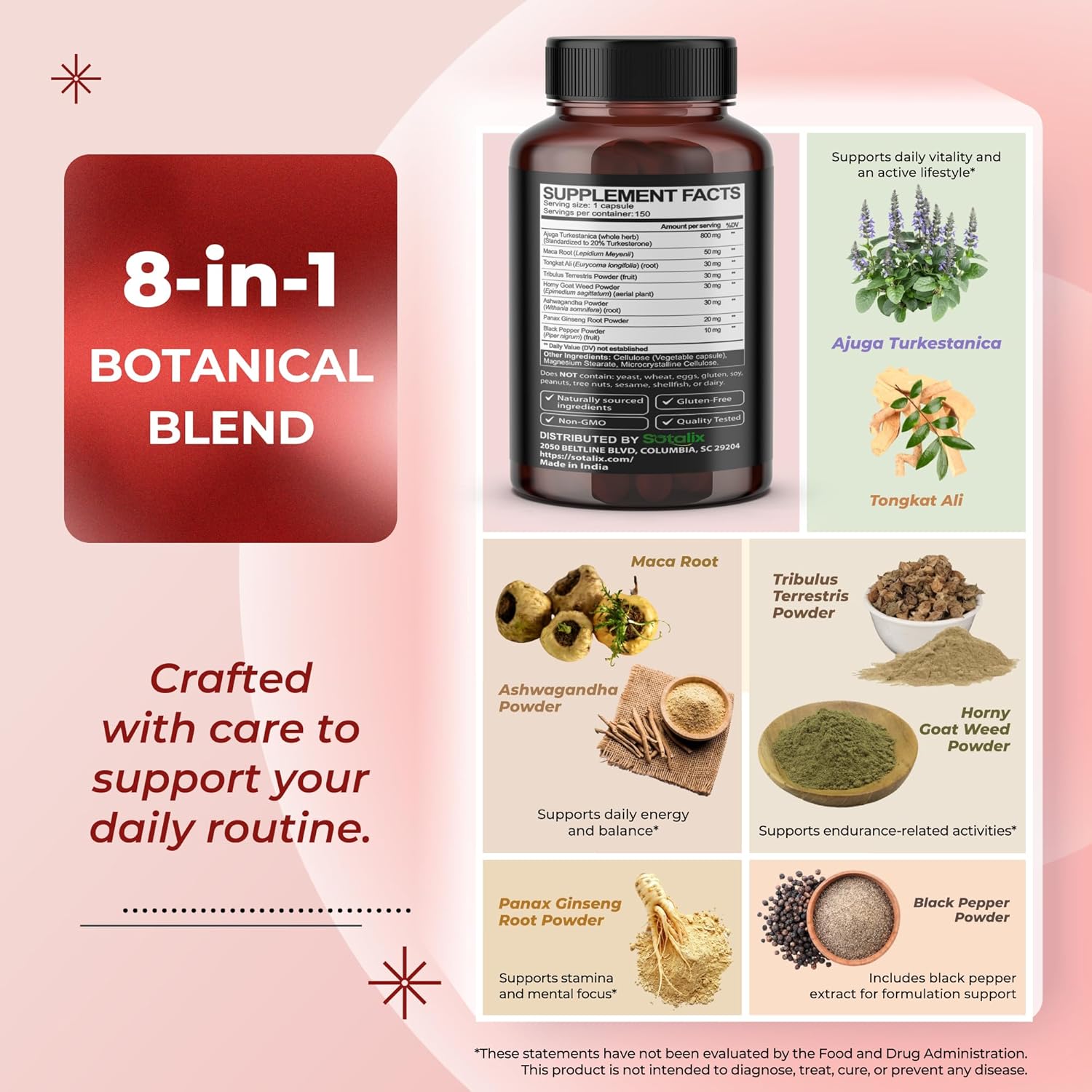 Ultra Turkesterone Ajuga Turkestanica Standardized 20% Turkesterone High Potency with Maca Root Tribulus Terrestris - Muscle Growth Energy Memory Support - Image 4