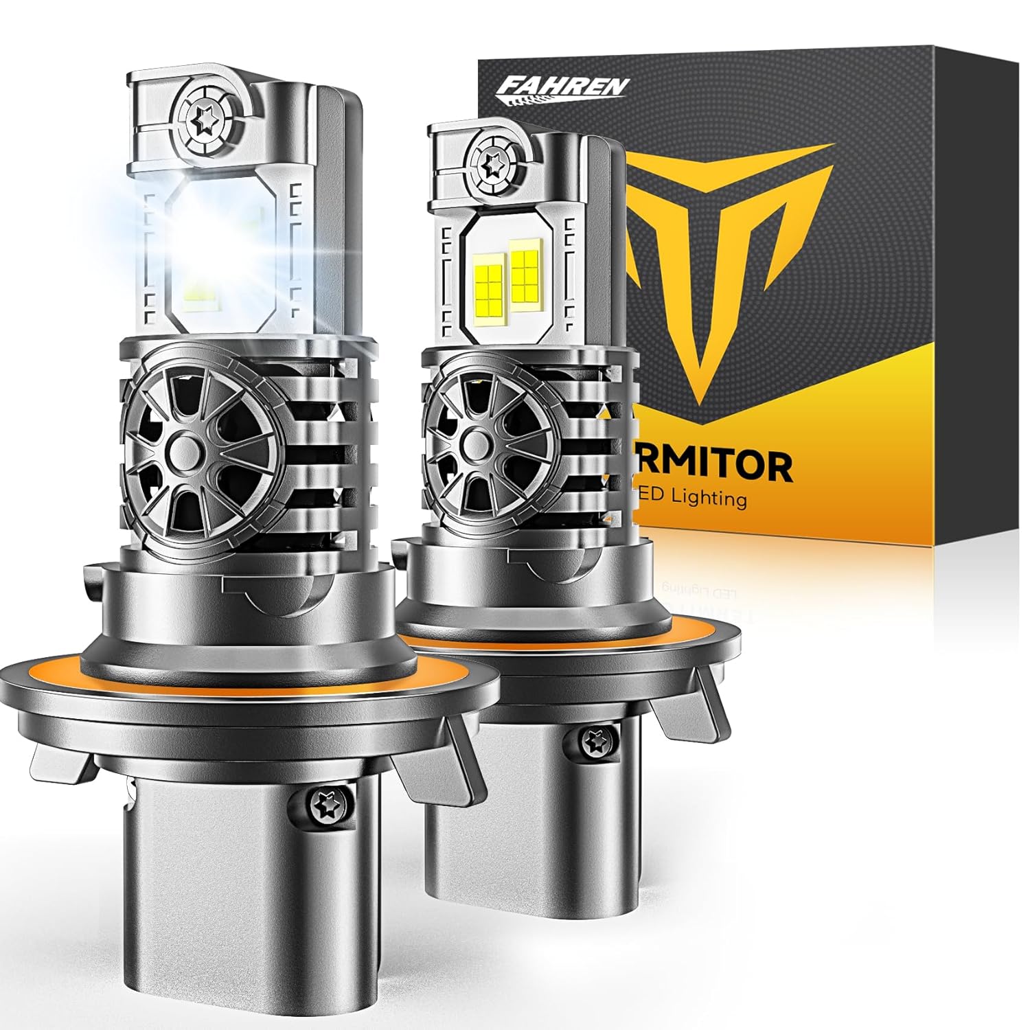 2026 9008 H13 Light Bulbs High Low Beam 50 000LM 1200 Brightness 60K Hours Lifespan 6500K Cool White