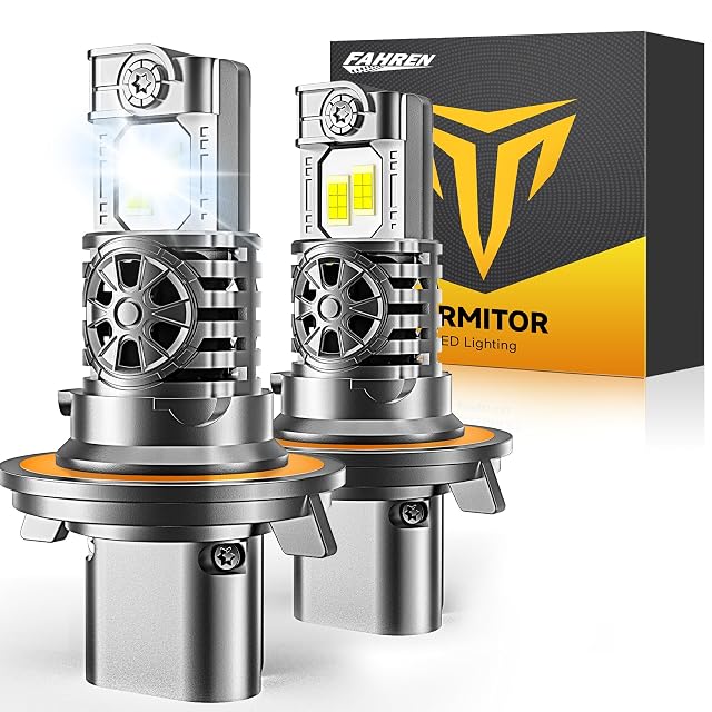 2026 9008 H13 Light Bulbs High Low Beam 50 000LM 1200 Brightness 60K Hours Lifespan 6500K Cool White
