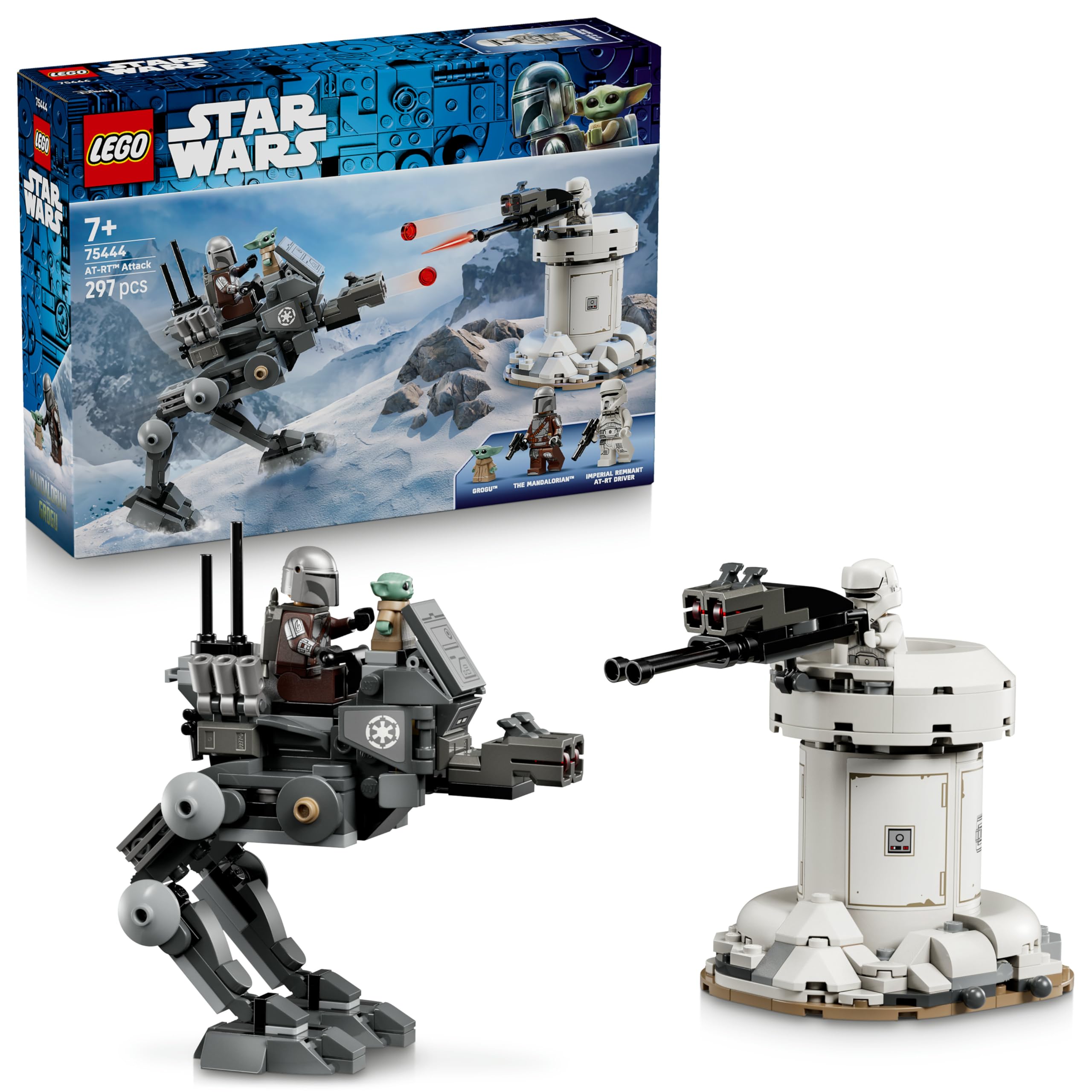 LEGO LEGO Star Wars 75444 AT-RT Attack Toy - Model Kit w/Imperial Walker, Tower, The Mandalorian Minifigure & Grogu Figure - Birthday